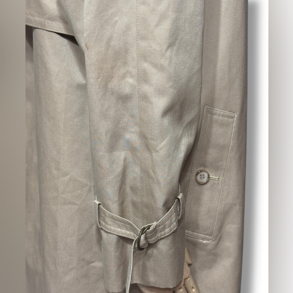 LONDON TOWNE Tan Double Breasted Trench Coat VINTAGE - Picture 10 of 12